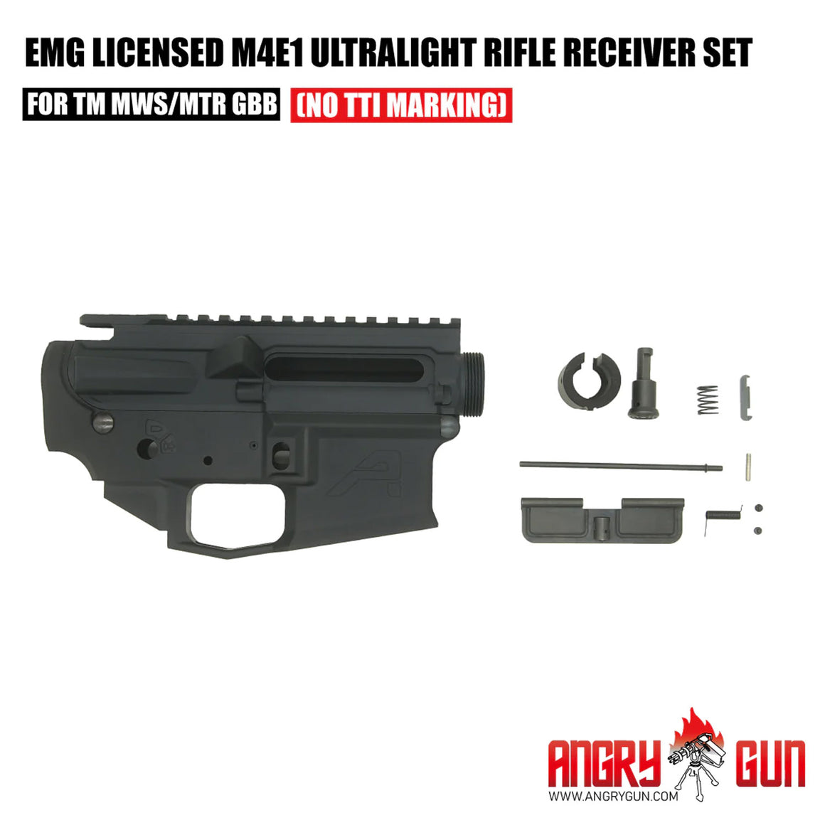 Angry Gun M4E1 Aero Style CNC Aluminum Upper & Lower Receiver Conversion Kit for Tokyo Marui M4 MWS GBBR Series ( Limited Edition )