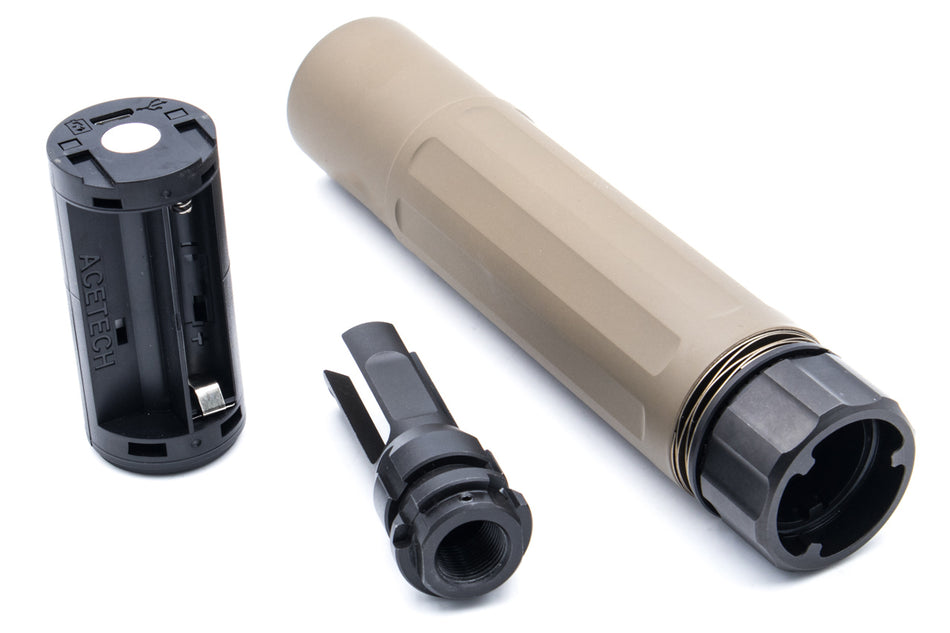 Angry Gun S Style Dummy Barrel Extension with Acetech AT2000R Tracer Module ( 14mm CCW )-Dark Earth ( DE )