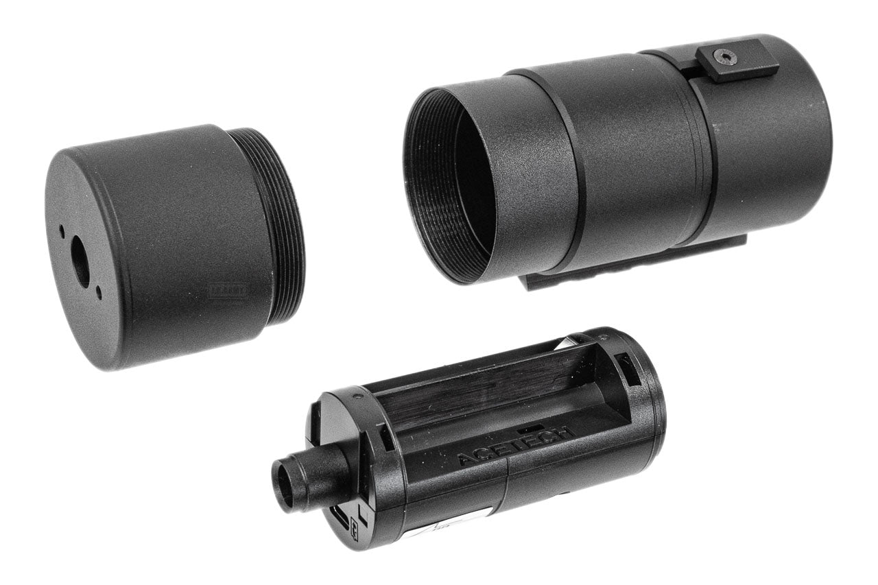 Angry Gun MP9 MINI Tracer Barrel Extension / Airsoft Suppressor For KSC / KWA MP9 / TP9 GBB Series ( with Acetech AT2000R Tracer Unit )