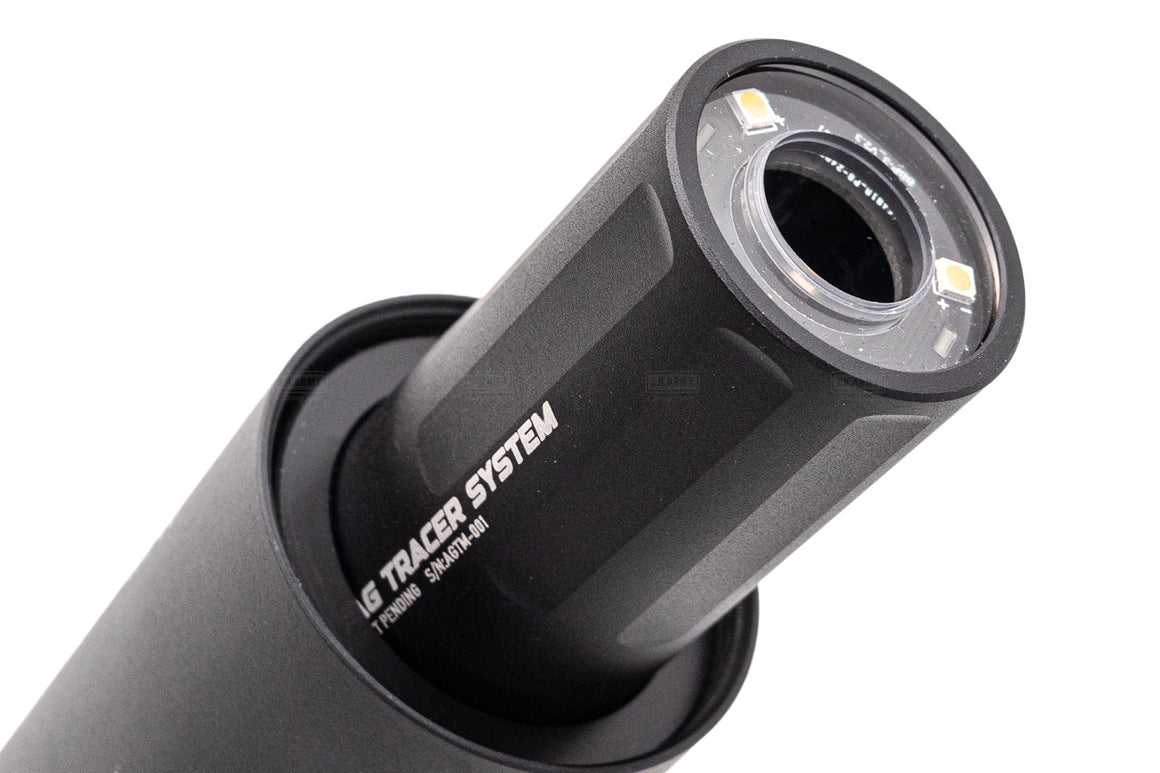 Angry Gun MP9 COMPACT Tracer Barrel Extension / Airsoft Suppressor For KSC / KWA MP9 / TP9 GBB Series ( With AG Tracer System Tracer Unit )-FDE