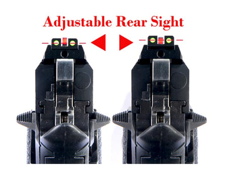 AIP Adjustable Aluminum Front and Rear Sight ( Fiber ) For TM 5.1