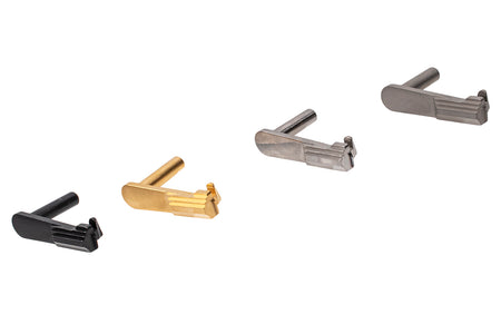 Airsoft Masterpiece AM CNC Steel Slide Stop Infinity Style For Tokyo Marui TM Hi-Capa / 1911 / MEU GBBP-Matte Silver