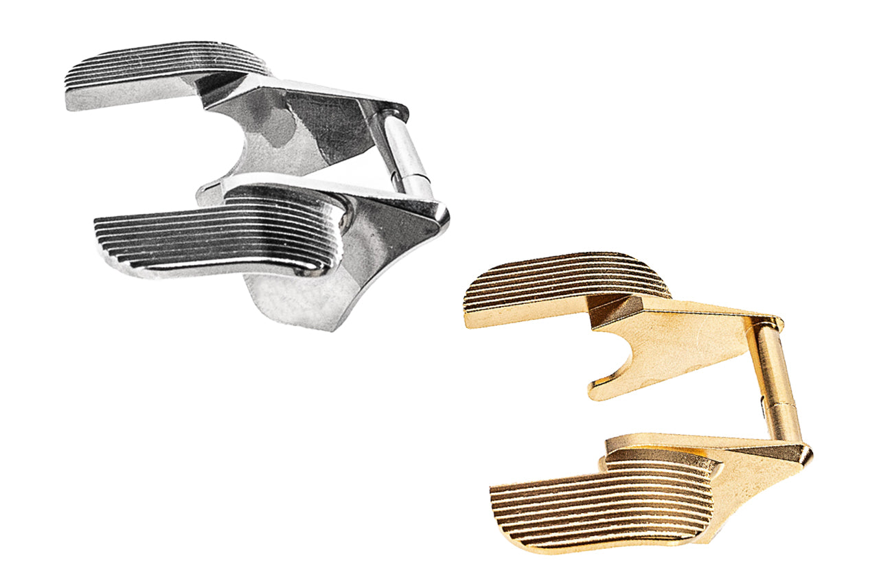 Airsoft Masterpiece AM Steel Thumb Safety Type 4 SV For Tokyo Marui TM Hi-Capa / 1911 / MEU GBBP-Matte Silver-Gold