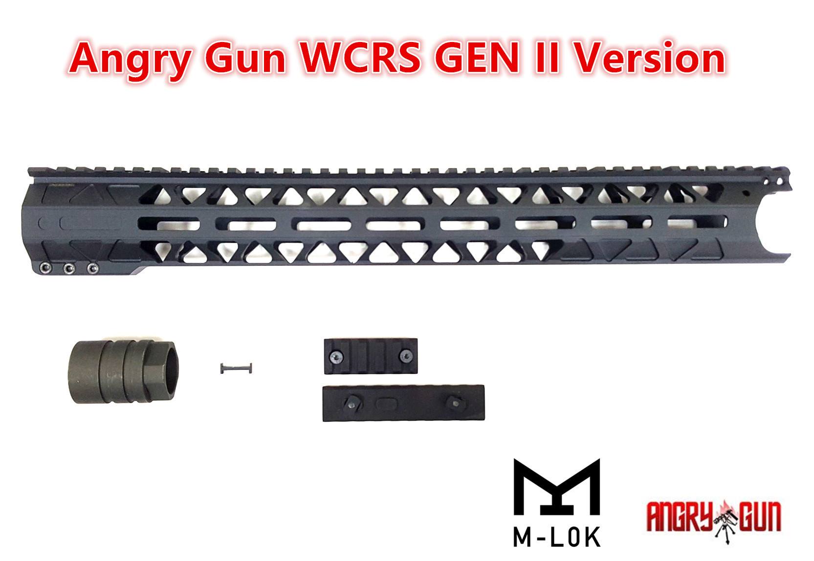 Angry Gun WCRS Style GEN2 Ver. M-LOK Rail System for M4 GBB and AEG - 16.2inch( Black )