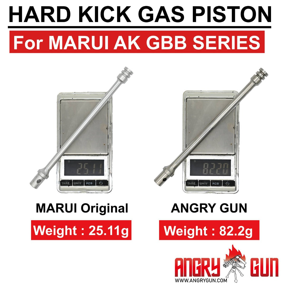 Angry Gun AK Hard Kick Gas Piston for Marui TM AKM GBB