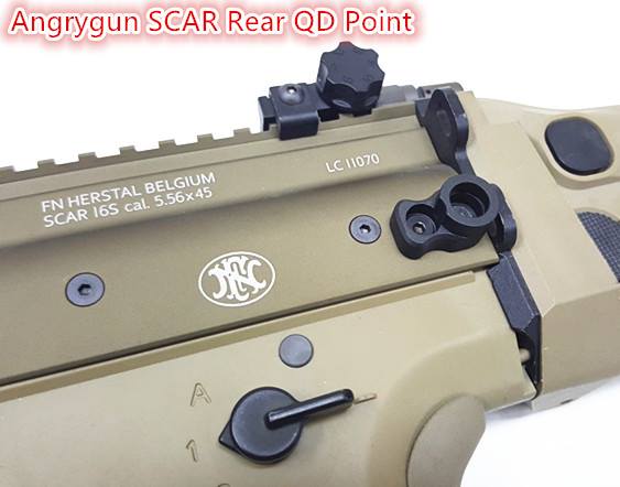 Angry Gun SCAR Rear QD Point Set with QD Sling Swivel ( Black )