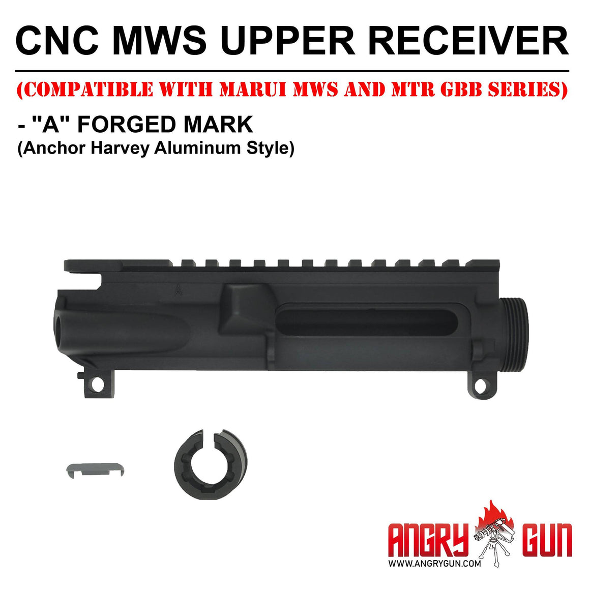 Angry Gun CNC MWS Upper Receiver ( for Marui TM MWS GBBR )-"KEYHOLE" FORGED MARK - MILSPEC