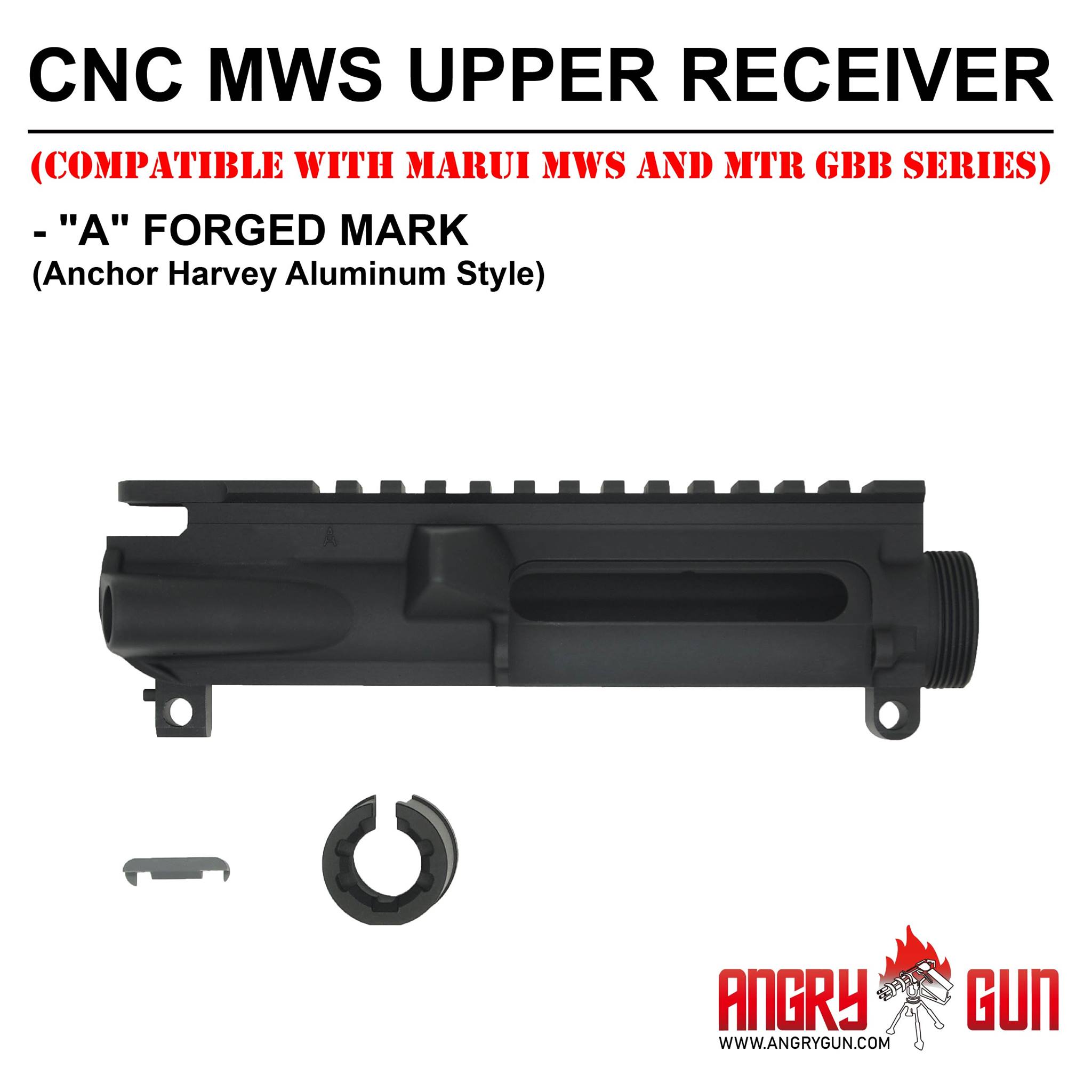 Angry Gun CNC MWS Upper Receiver ( for Marui TM MWS GBBR )-"KEYHOLE" FORGED MARK - MILSPEC