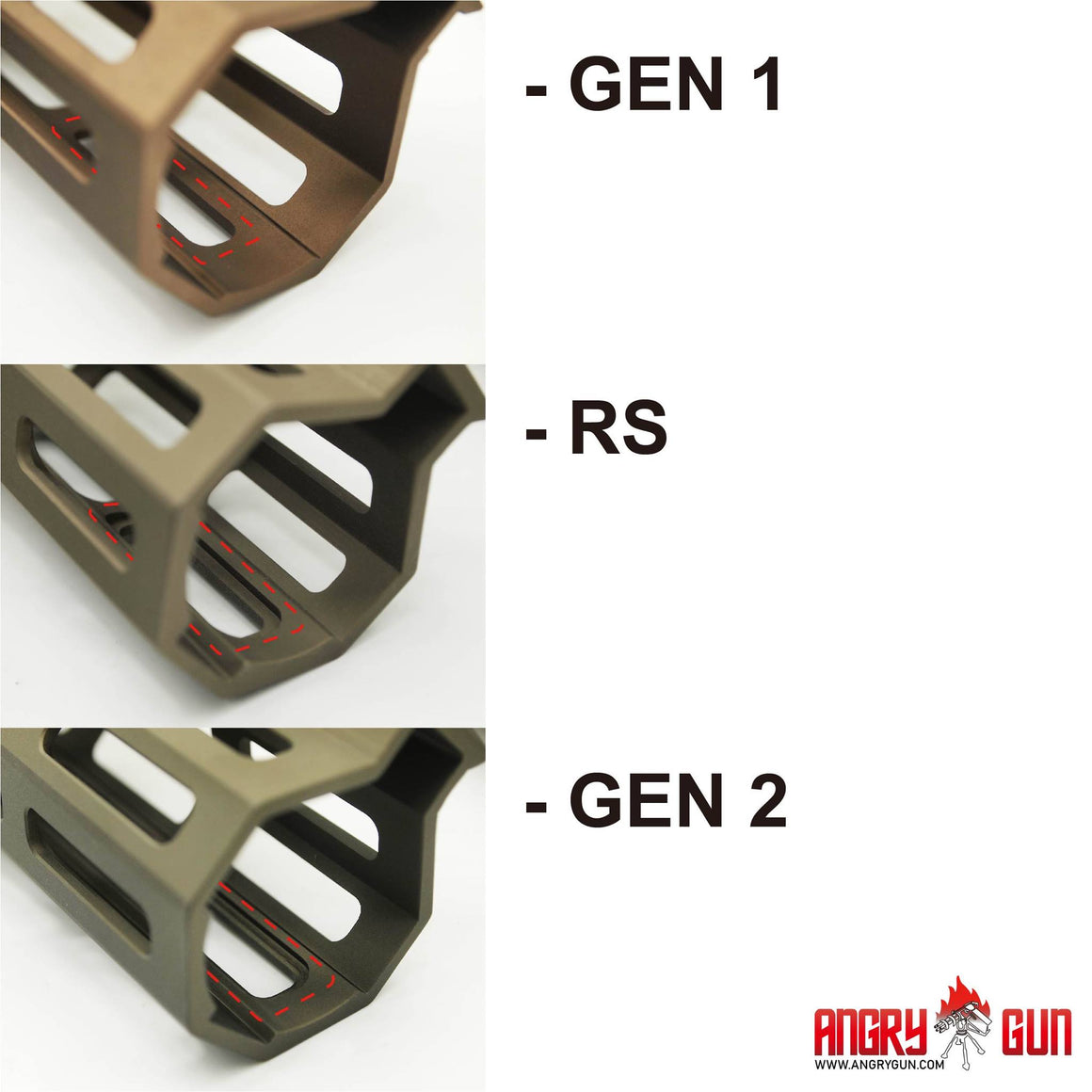 Angry Gun MK16 M-LOK 10.5 Rail Airsoft Ver. ( for AEG / GBB / PTW / MWS )-DDC ( Desert Dirt Color )-9.3 inch