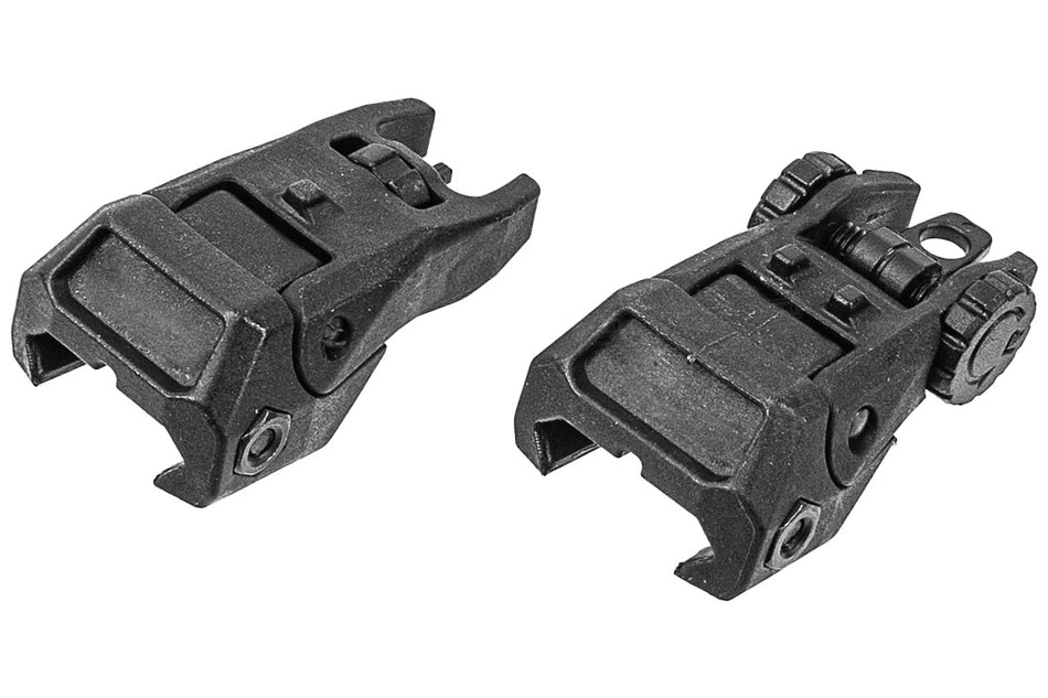 APE IMI Style Front & Rear Flip-Up Sights Set ( Black )