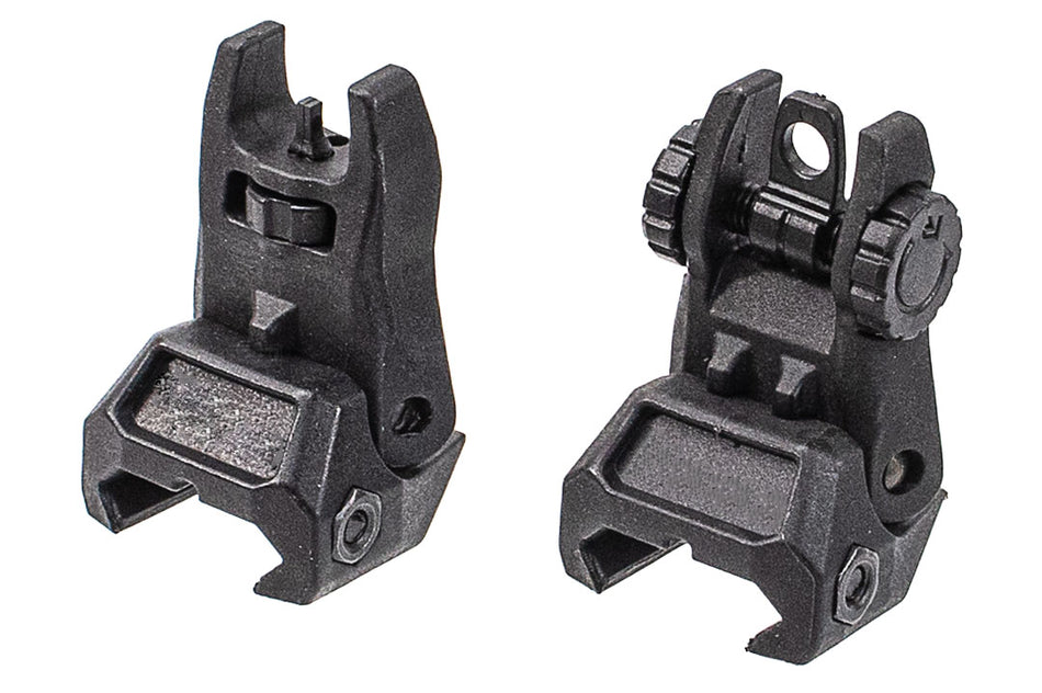 APE IMI Style Front & Rear Flip-Up Sights Set ( Black )