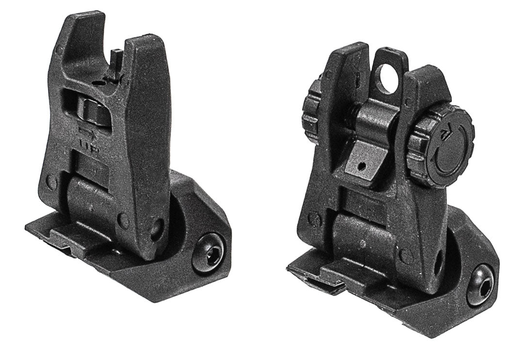 APE IMI Style Front & Rear Flip-Up Sights Set ( Black )