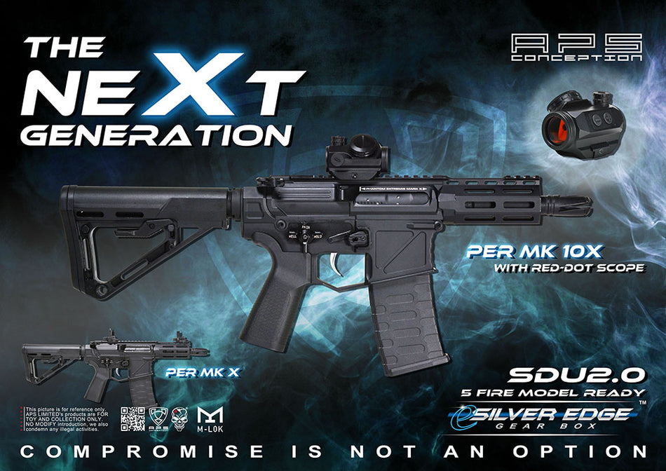 APS Phantom Extremis MK10 eSilver Edge AEG Electric Airsoft ( Black )