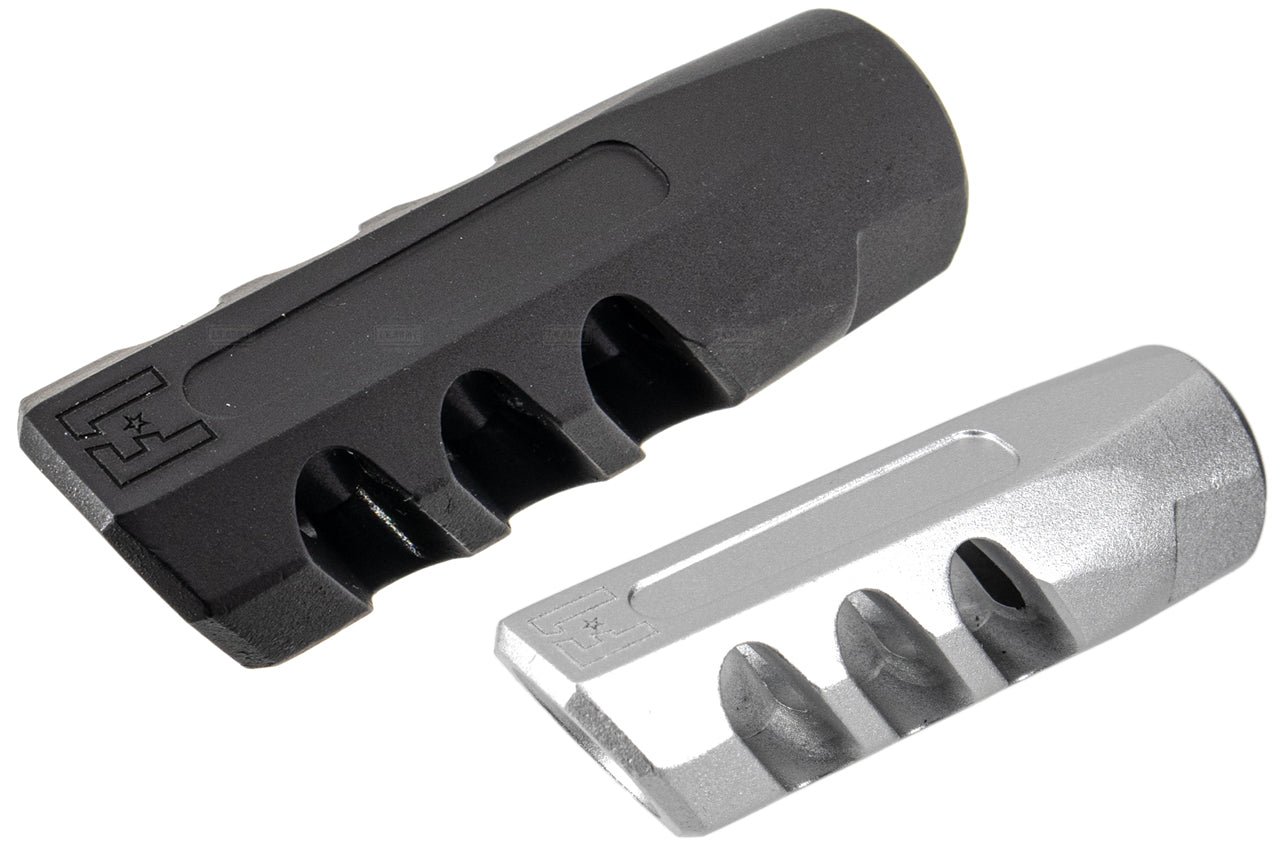 EMG F-1 Firearms Licensed 5.56 Angle Faced Compensating Brake Flash Hider 14mm CCW ( by APS )-Silver