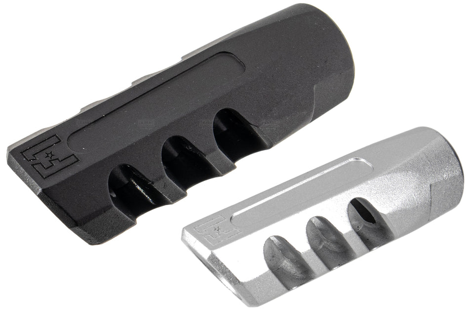EMG F-1 Firearms Licensed 5.56 Angle Faced Compensating Brake Flash Hider 14mm CCW ( by APS )-Silver