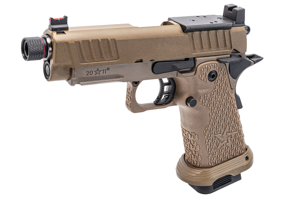 EMG Staccato Licensed C2 2011 Arrow Grip Hi-Capa GBB Pistol Airsoft ( FDE ) ( by ARMY PLUS X T8 )