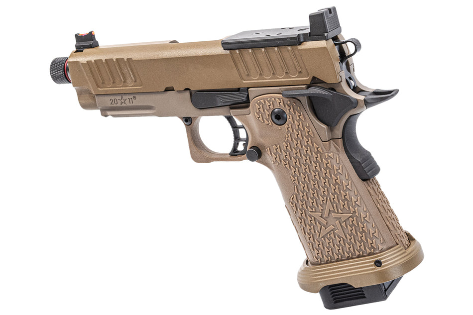 EMG Staccato Licensed C2 2011 Arrow Grip Hi-Capa GBB Pistol Airsoft ( FDE ) ( by ARMY PLUS X T8 )