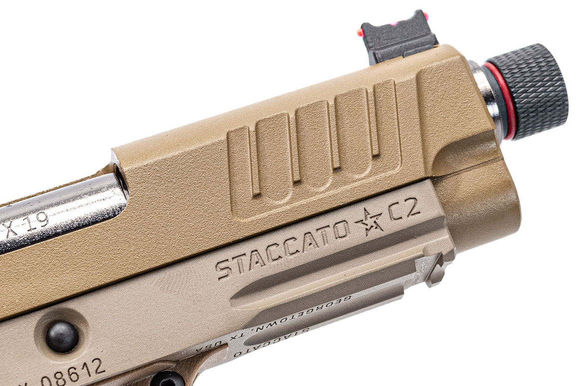 EMG Staccato Licensed C2 2011 Arrow Grip Hi-Capa GBB Pistol Airsoft ( FDE ) ( by ARMY PLUS X T8 )