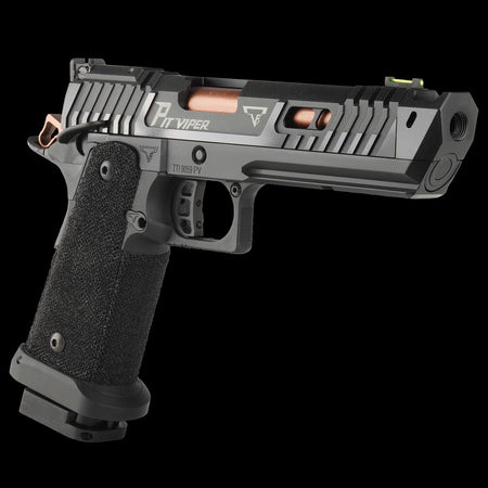 ARMY TTI Licensed JW4 Pit Viper CNC Aluminum 7075 Slide Hi-Capa GBB Pistol Airsoft  ( Steel Internal Parts Version ) ( Black R614 ) ( Licensed by Taran Tactical Innovations ) ( John Wick )