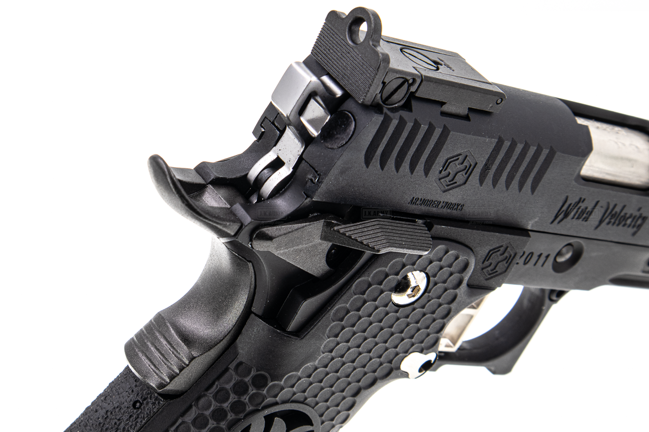 AW HX2432 .38 Supercomp Race GBB Airsoft Pistol with Scope Mount ( Full Auto Ver. ) ( Black )