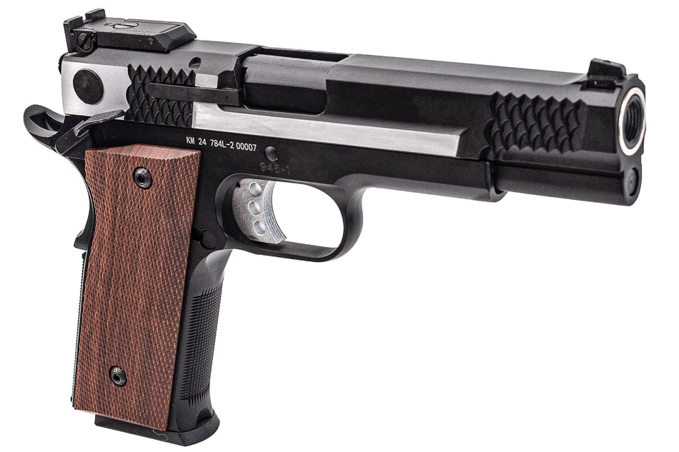 FCW X Double Bell M945 GBB Pistol Airsoft ( Black Slide With Brushed Silver & Black Frame )
