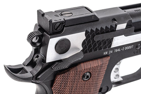 FCW X Double Bell M945 GBB Pistol Airsoft ( Black Slide With Brushed Silver & Black Frame )