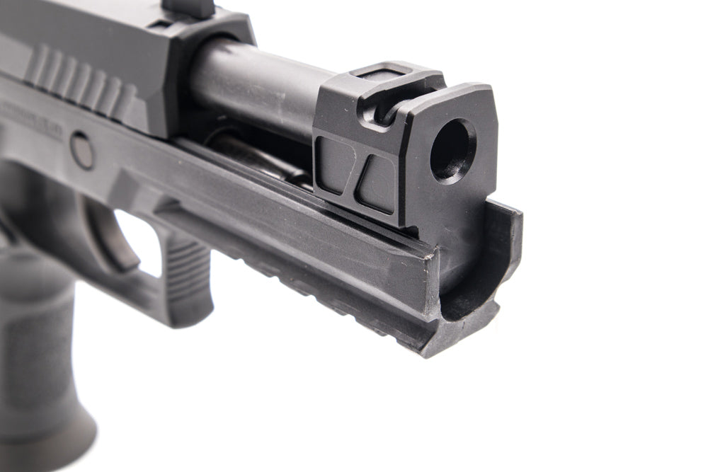 Bomber PM Style M18 Comp CNC Steel Outer Barrel w/ Comp for SIG / VFC P320 M17 M18 GBBP Series-Dark Earth ( DE )