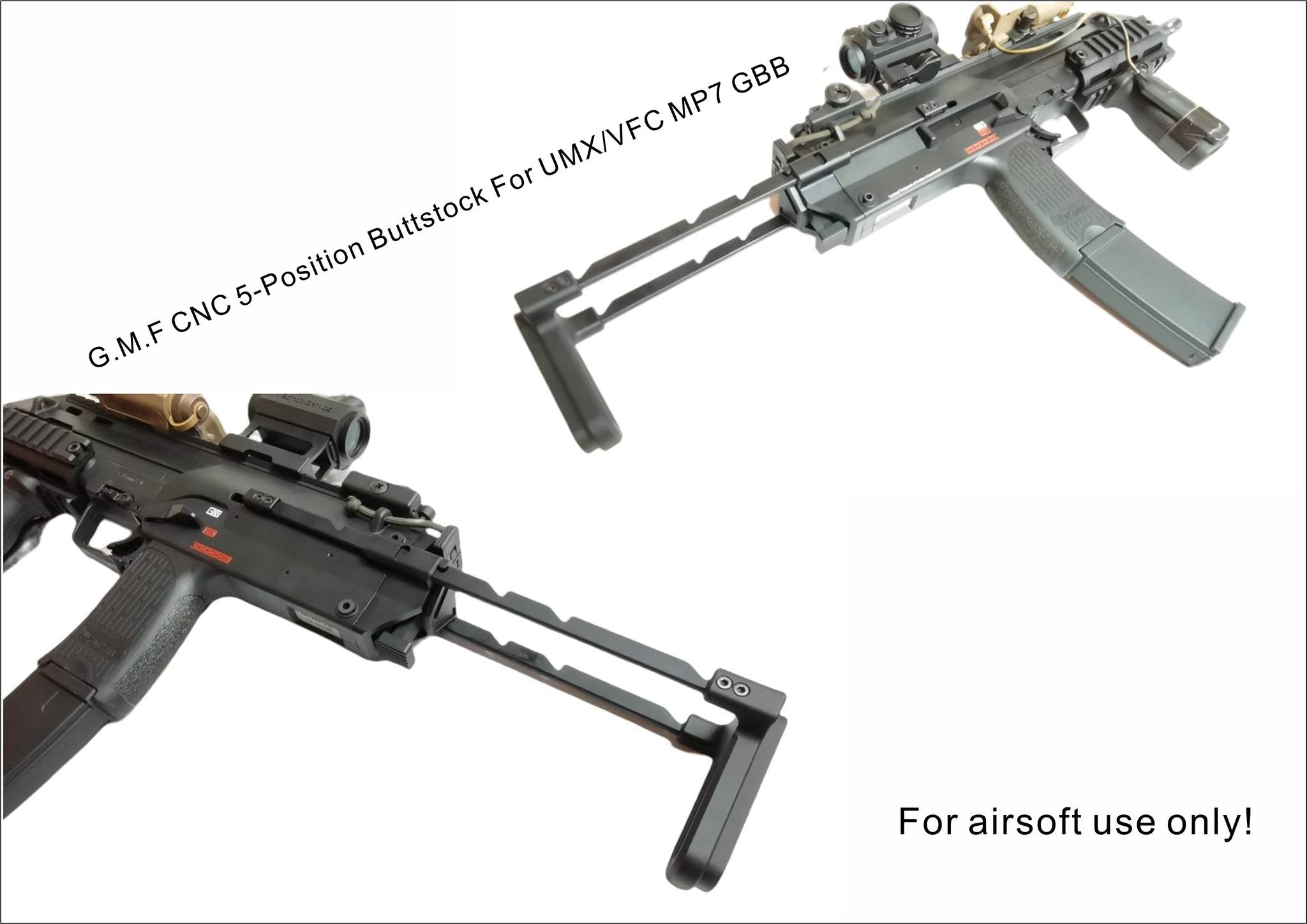 Bow Master x GMF 5 Position Buttstock Stock Adapter for UMAREX / VFC MP7 GBB Series