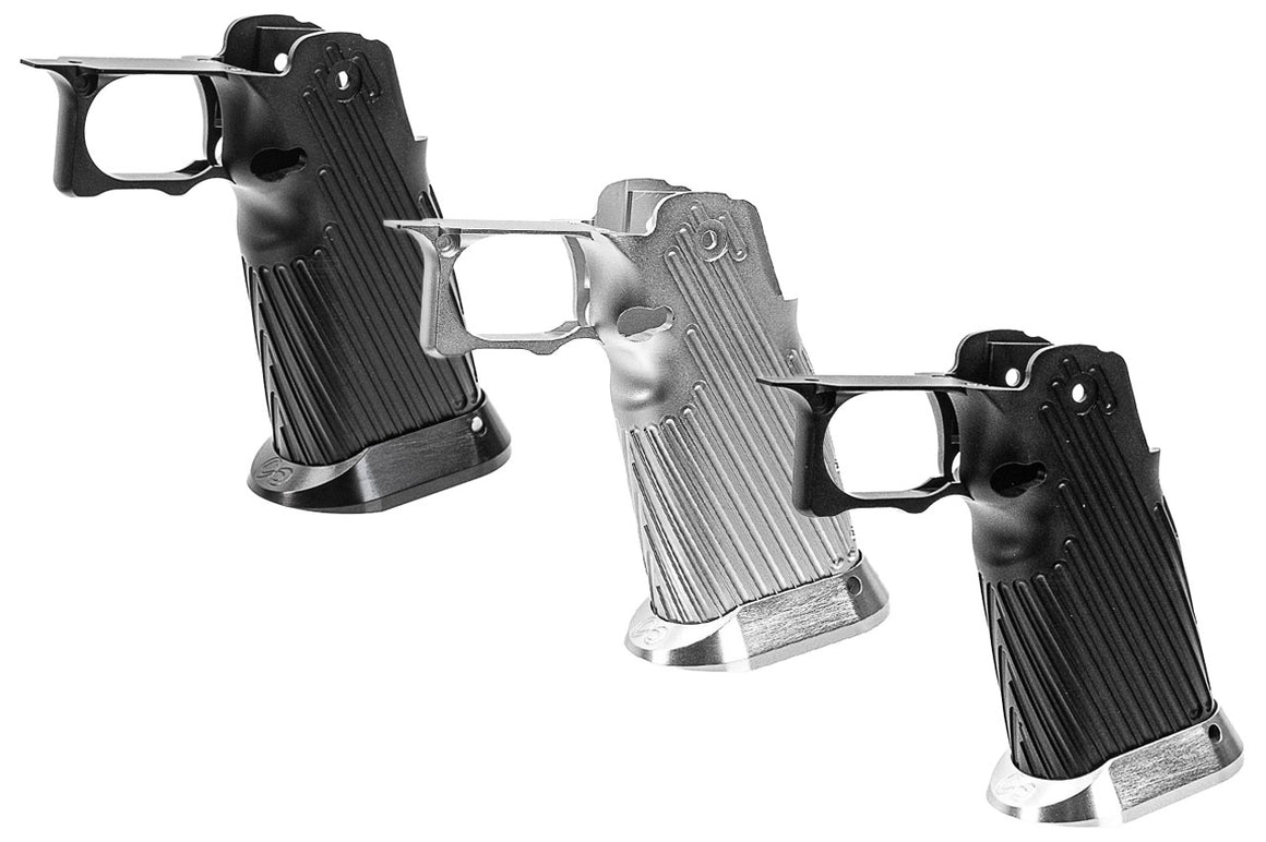 Bomber CNC Aluminium INF Style Grip ( Type D ) For TM Hi-Capa GBBP Airsoft Series-Silver
