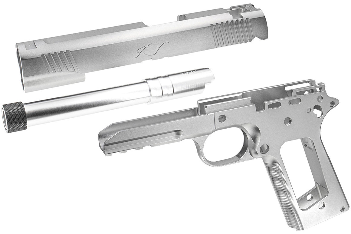 Bomber CNC Aluminum Slide & Frame " Kim TLE / RL II ( TFS ) " Kit for Toyko Marrui TM 1911 Airsoft Series ( Silver ) ( TM-GMK-064-SV )