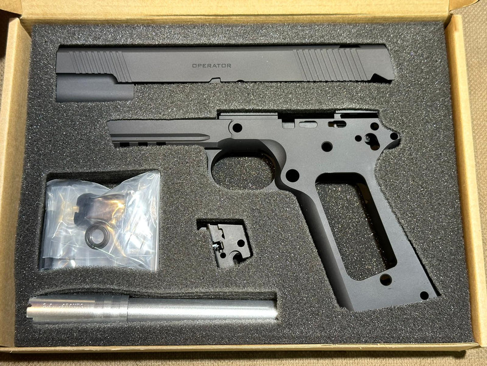 Bomber CNC Aluminum 1911 SFA Operator Slide & Frame Kit for Toyko Marrui TM 1911 Airsoft Series ( Silver ) ( TM-GMK-058-BK )