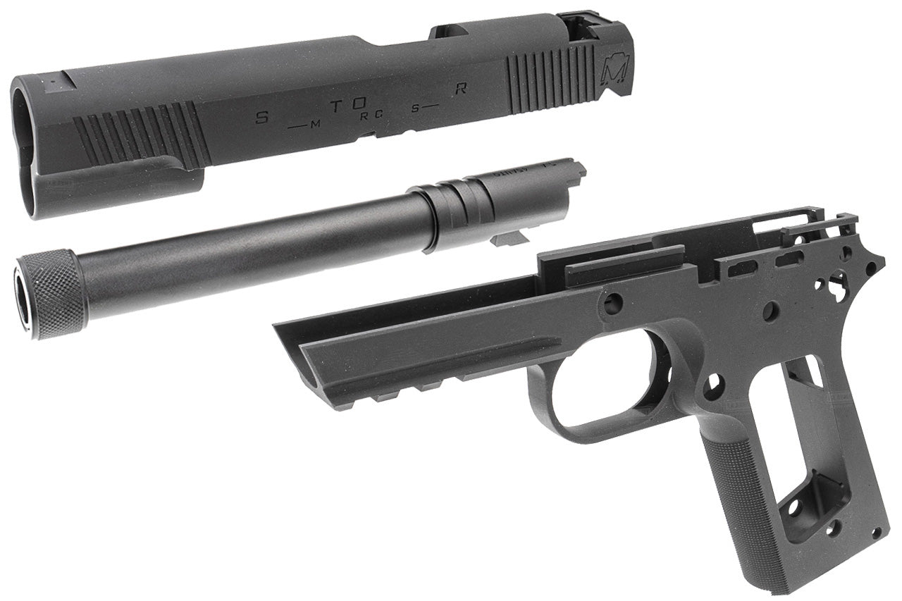Bomber CNC Aluminum 1911 SFA Silent Operator Slide & Frame Kit for Toyko Marrui TM 1911 Airsoft Series ( Black ) ( TM-GMK-059-BK )