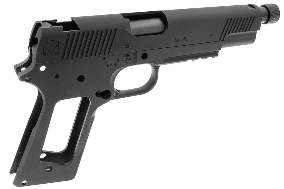Bomber CNC Aluminum 1911 SFA Silent Operator Slide & Frame Kit for Toyko Marrui TM 1911 Airsoft Series ( Black ) ( TM-GMK-059-BK )