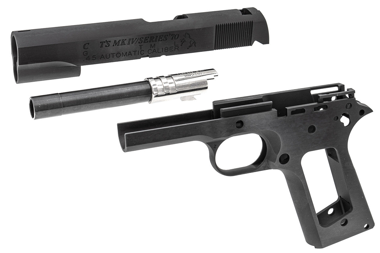 Bomber C Style S70 CNC Aluminum Slide & Frame Kit for Toyko Marrui TM 1911 Airsoft Series ( Large Letter Version Black ) ( TM-GMK-062-BK )