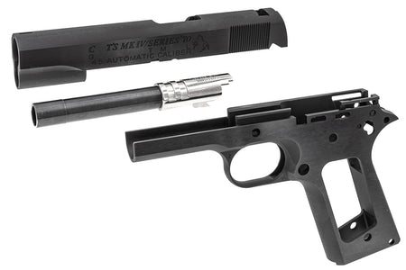 Bomber C Style S70 CNC Aluminum Slide & Frame Kit for Toyko Marrui TM 1911 Airsoft Series ( Large Letter Version Black ) ( TM-GMK-062-BK )