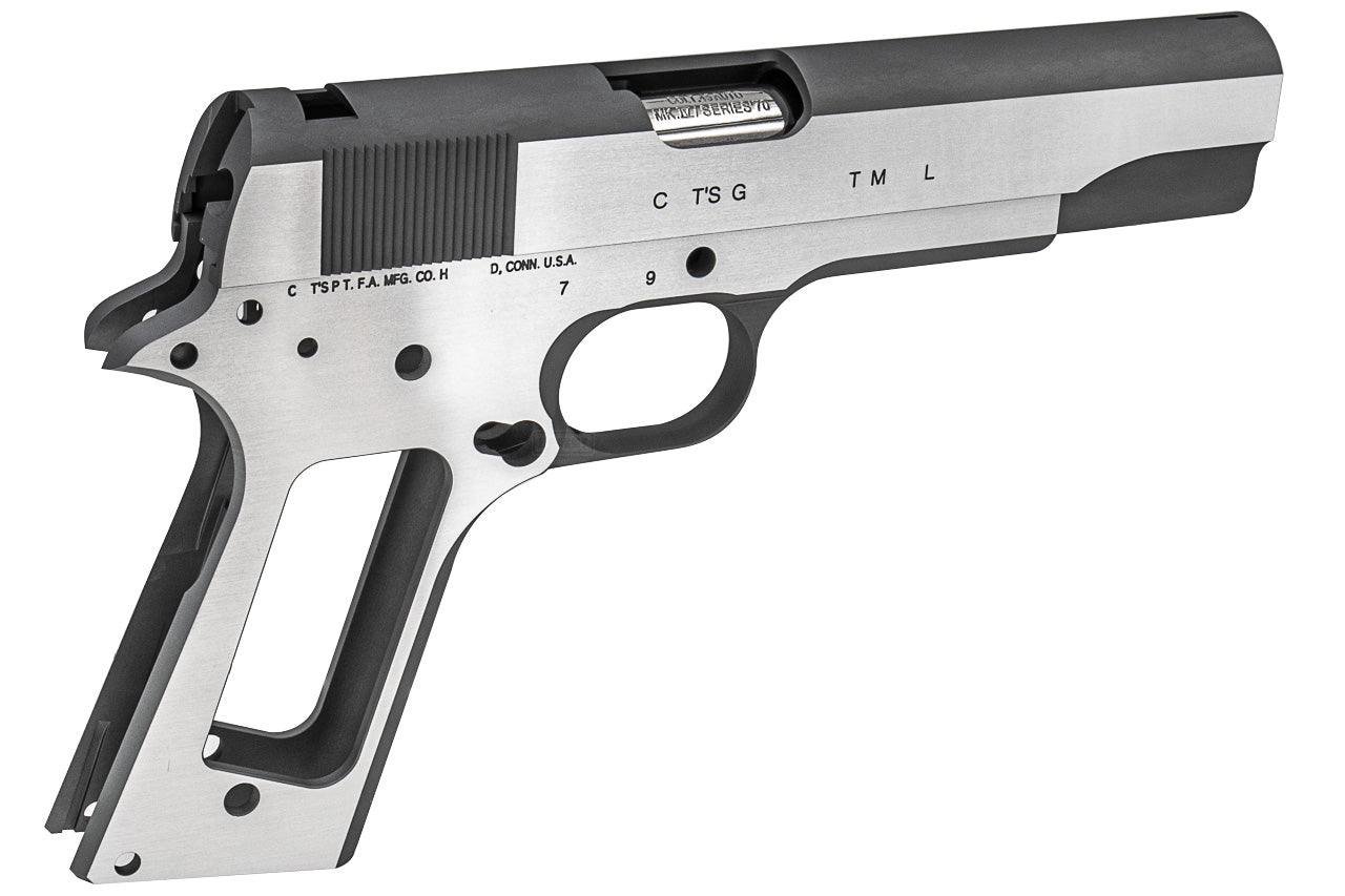 Bomber C Style S70 CNC Aluminum Slide & Frame Kit for Toyko Marrui TM 1911 Airsoft Series ( Silver ) ( TM-GMK-063-SV )