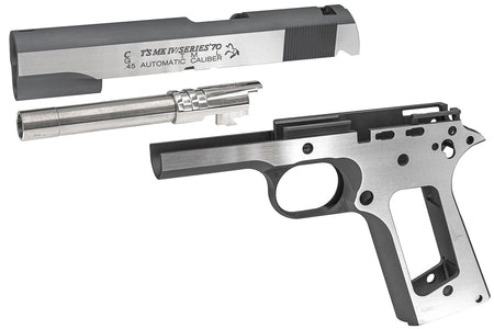 Bomber C Style S70 CNC Aluminum Slide & Frame Kit for Toyko Marrui TM 1911 Airsoft Series ( Silver ) ( TM-GMK-063-SV )