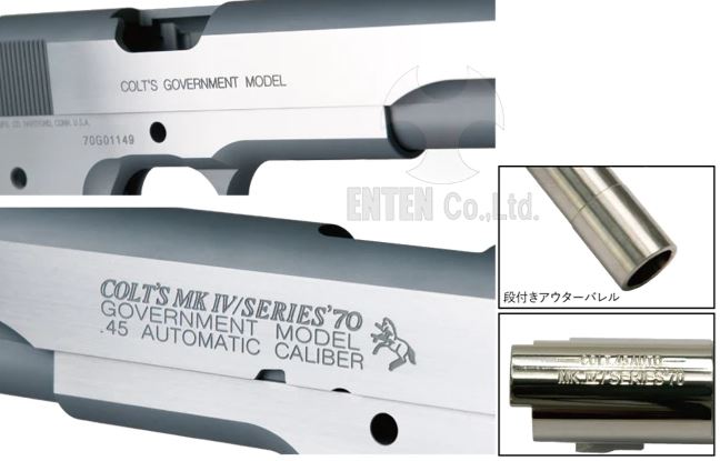 Bomber C Style S70 CNC Aluminum Slide & Frame Kit for Toyko Marrui TM 1911 Airsoft Series ( Silver ) ( TM-GMK-063-SV )