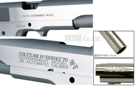 Bomber C Style S70 CNC Aluminum Slide & Frame Kit for Toyko Marrui TM 1911 Airsoft Series ( Silver ) ( TM-GMK-063-SV )