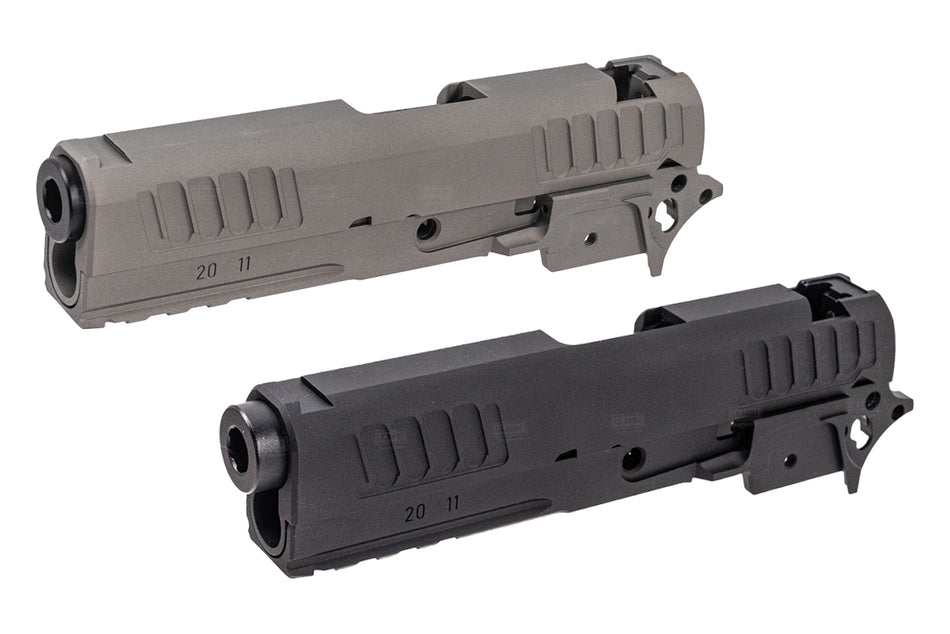 Bomber CNC Aluminum ST* Style P 2011 9mm 4.15" Slide Set For Marui TM Hi-Capa GBBP Series -Titanium Grey
