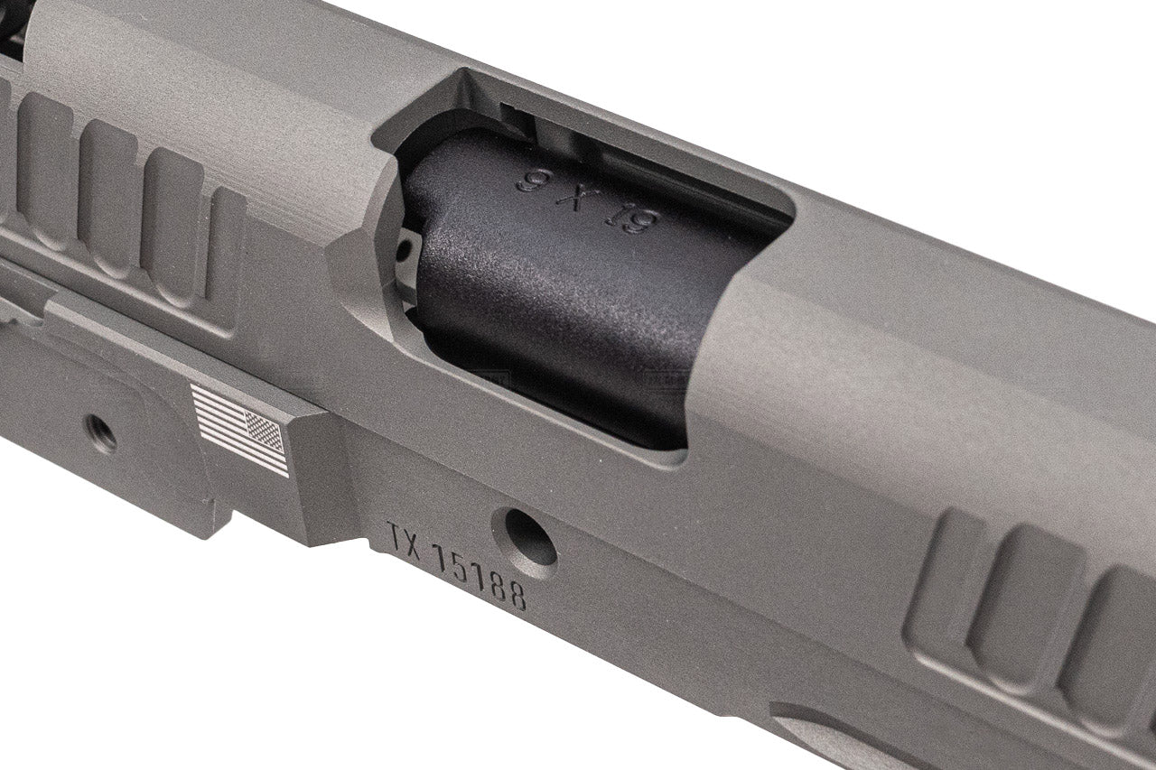 Bomber CNC Aluminum ST* Style P 2011 9mm 4.15" Slide Set For Marui TM Hi-Capa GBBP Series -Titanium Grey