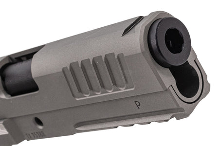 Bomber CNC Aluminum ST* Style P 2011 9mm 4.15" Slide Set For Marui TM Hi-Capa GBBP Series -Titanium Grey