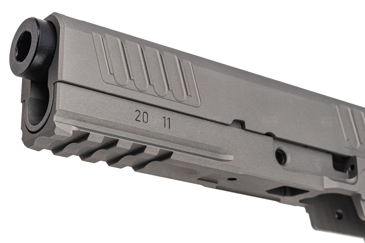 Bomber CNC Aluminum ST* Style P 2011 9mm 4.15" Slide Set For Marui TM Hi-Capa GBBP Series -Titanium Grey