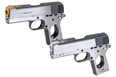 Bomber CNC Aluminum TIKI Style Slide & Frame Kit For Marui TM V10 GBB Series-Miami Vice Version ( With Silver Barrel )