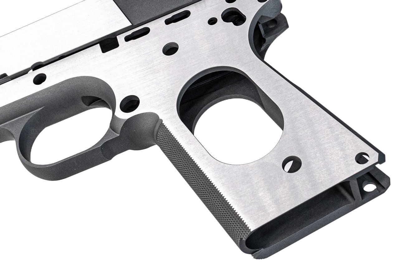 Bomber CNC Aluminum TIKI Style Slide & Frame Kit For Marui TM V10 GBB Series-Miami Vice Version ( With Silver Barrel )