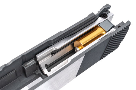 Bomber CNC Aluminum TIKI Style Slide & Frame Kit For Marui TM V10 GBB Series-Miami Vice Version ( With Silver Barrel )