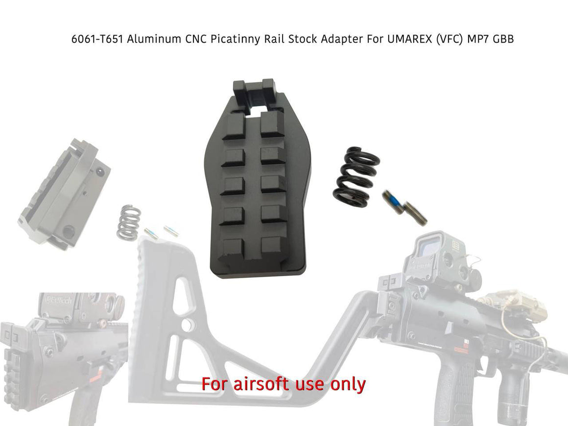 Bow Master M1913 20mm Picatinny Rail Stock Adapter For UMAREX / VFC MP7 GBB