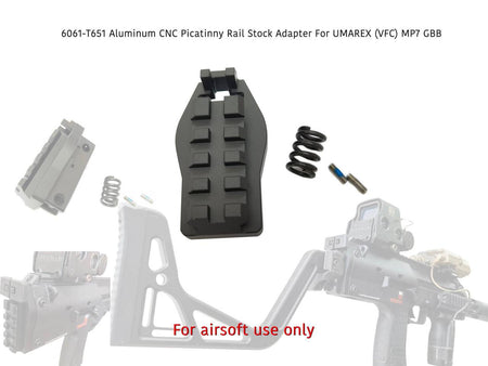 Bow Master M1913 20mm Picatinny Rail Stock Adapter For UMAREX / VFC MP7 GBB