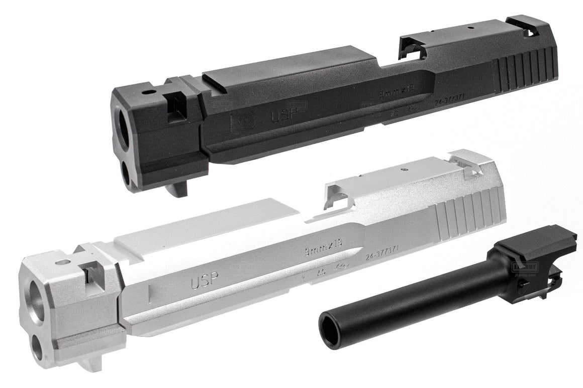 BOMBER CNC Aluminum USP Slide Set For TM SG-09R GBB Series ( Black / Silver )-Silver