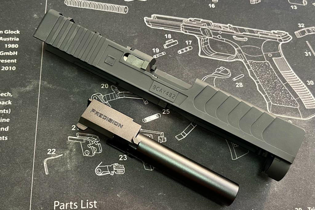 Bomber 10-8 19 RMR Slide Kit KK* Barrel For Tokyo Marui TM G Model 19 Gen4 GBBP Series-Silver